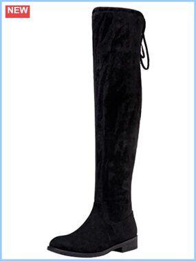 Synthetic Suede Over the Knee Thigh High Flat Heel Boots